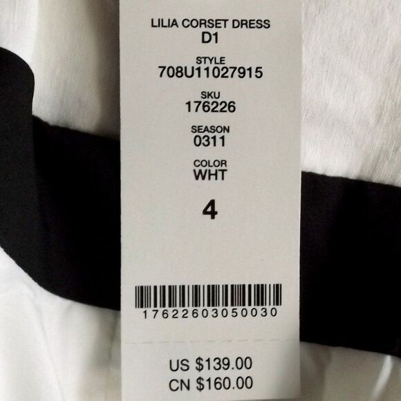 new BEBE Fitted Skater Dress, 4, Lilia Corset Style, Wide Cross Straps, Pocket - Picture 11 of 14